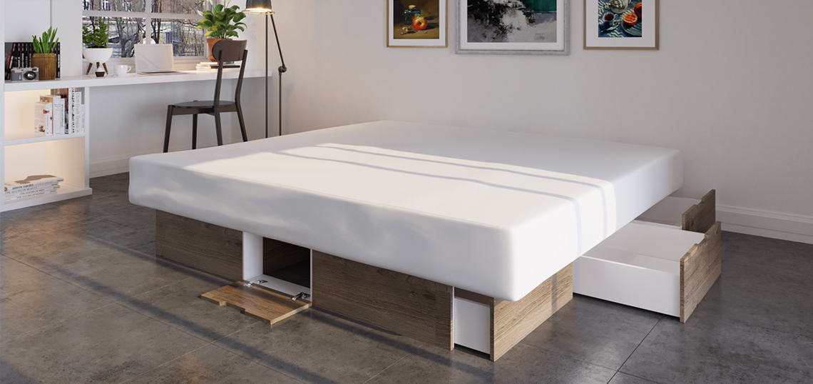 bellvita Soft-Side Dual Wasserbett mit Schubkästen, Lieferung + Aufbau